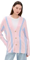 Guest In Residence Baja Everywear Cashmere Cardigan Powder Pink Combo In Powder Pink Combo