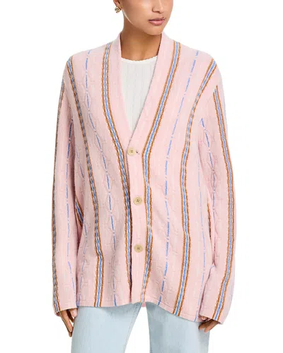 Guest In Residence Baja Everywear Cashmere Cardigan Sweater In Pink