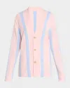 Guest In Residence Baja Everywear Cashmere Cardigan Powder Pink Combo In Light/pastel Pink