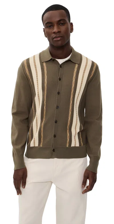 Guest In Residence Baja Plaza Shirt Cypress Combo In Green