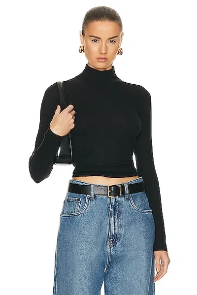 Guest In Residence Cashmere Base Layer Turtleneck Sweater In Black