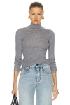 Guest In Residence Base Layer Ribbed Cashmere Sweater In Steel