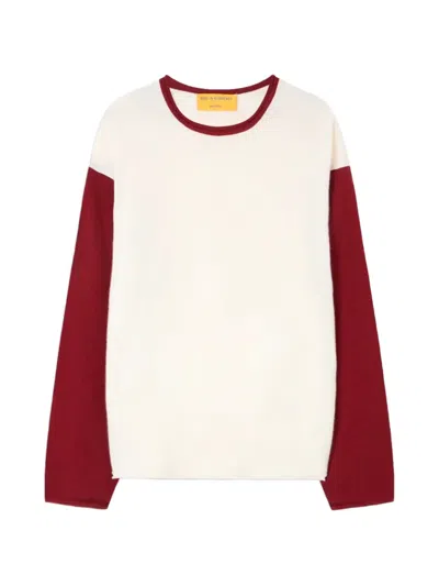 Guest In Residence Color Block Oversized Long Sleeve T-shirt In Cashmere In White