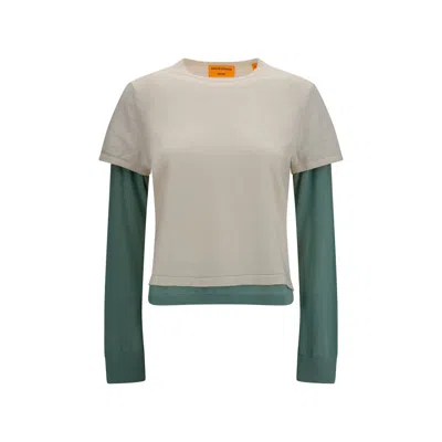 Guest In Residence Beige Cotton Sweatshirt In Green