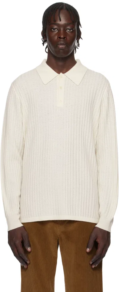Guest In Residence Beige Theo Waffle Polo In Cream