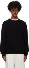 Guest In Residence Navy Cozy Crew Sweater In Black