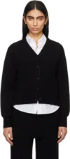 Guest In Residence Black Collegiate Cardigan In Blk Black