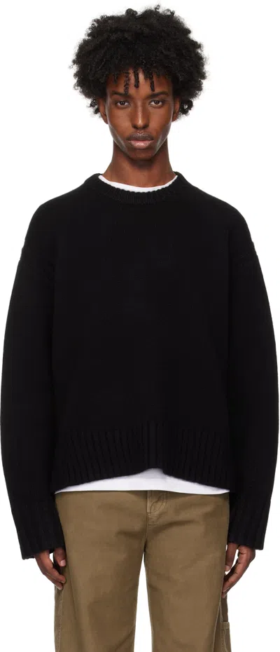 Guest In Residence Black Cozy Crew Sweater