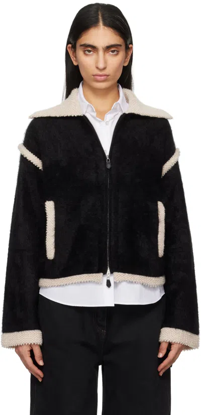 Guest In Residence Black Grizzly Bomber Jacket In 黑色/象牙色