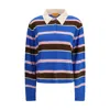 Guest In Residence Cropped Stripe Rugby Sweater In Multi