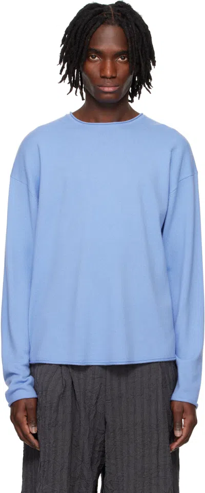 GUEST IN RESIDENCE BLUE OVERSIZED CREW SWEATER