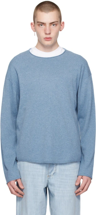 Guest In Residence Blue Oversized Sweater In Denim Blue