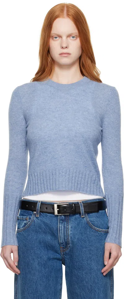 Guest In Residence Blue Shrunken Crew Sweater