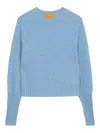 Guest In Residence Cashmere Shrunken Crewneck Sweater In Blue