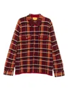 Guest In Residence Bold Plaid Tailored Fit Cashmere Shirt In Burgundy