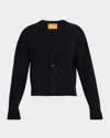 Guest In Residence Boucle Collegiate Cardigan In Black