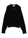 Guest In Residence Bouclé V-neck Cardigan In Black