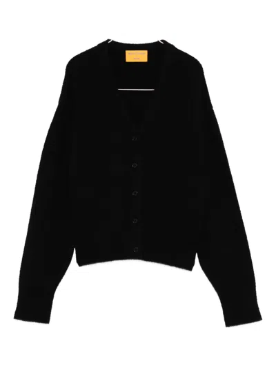 Guest In Residence Bouclé V-neck Cardigan In Black
