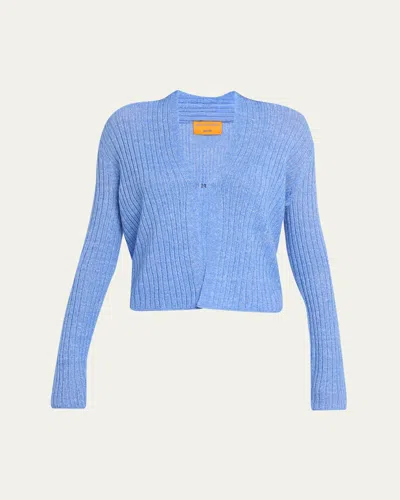 Guest In Residence Breezy Ribbed Cashmere Cardigan In Blue