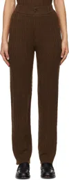 Guest In Residence Brown Cable Trouser Lounge Pants In Ches Chestnut