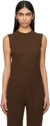 Guest In Residence Brown Cable Vest In Ches Chestnut