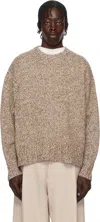 Guest In Residence Brown Cozy Crew Sweater In Dune Marl