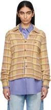 Guest In Residence Dylan Plaid Cashmere Shirt In Almco Almond Combo