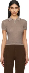 Guest In Residence Brown Shrunken Polo In Chescre Chestnut/cre