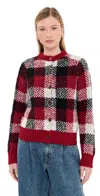 Guest In Residence Buffalo Plaid Cardigan Ruby Combo In Red
