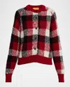 Guest In Residence Buffalo Plaid Cashmere-wool Cardigan In Multi