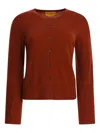 Guest In Residence Button-front Ribbed Cardigan In Red