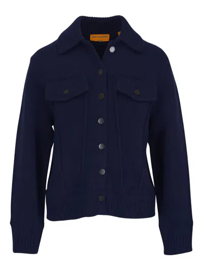 Guest In Residence Button Jacket In Blue