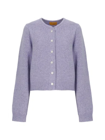 Guest In Residence Buttoned Cardigan In Purple