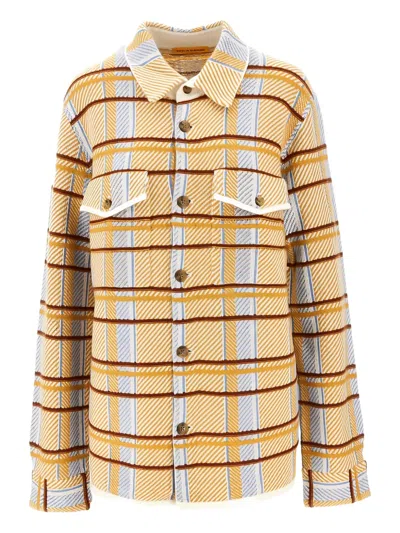 Guest In Residence Buttoned-checked Shirt In Yellow