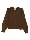 Guest In Residence Buttoned Knit Cardigan In Brown