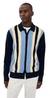 Guest In Residence Cable Cashmere Plaza Shirt Midnight Combo In Blue
