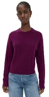 Guest In Residence Cable Collegiate Crew Aubergine In Purple