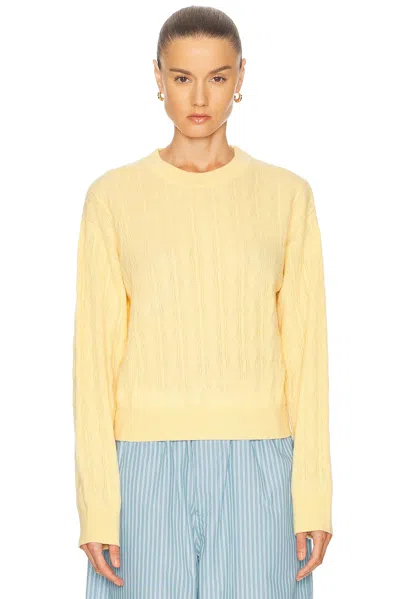 Guest In Residence Cable Collegiate Crew Jumper In Yellow
