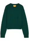 Guest In Residence Cable-knit Cashmere Jumper In Green