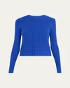 Guest In Residence Cashmere Cable Knit Sweater In Cobalt