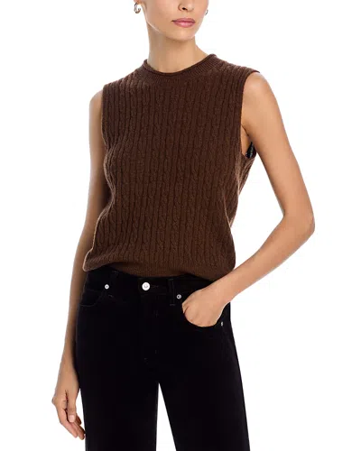 Guest In Residence Cable Knit Sweater Vest In Chestnut