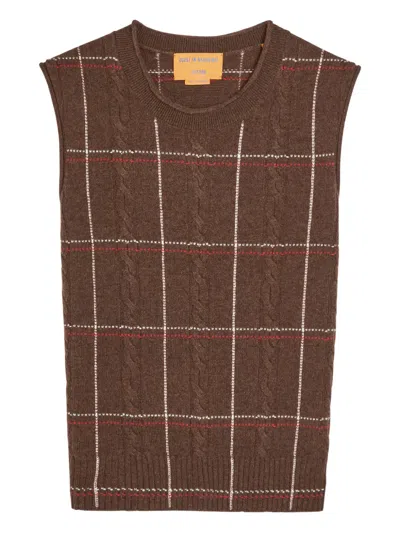 Guest In Residence Cable-knit Top In Brown