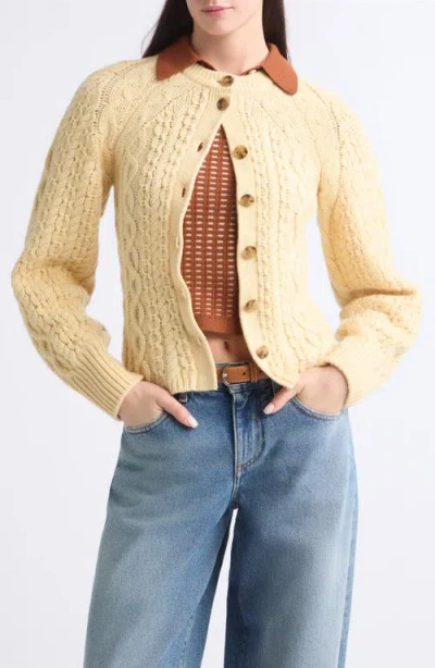 Guest In Residence Cable Sculpted Cardigan In Transparent