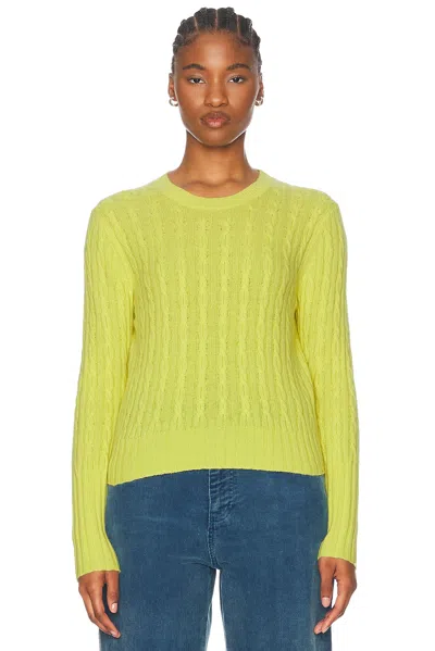 GUEST IN RESIDENCE CABLE SHRUNKEN CASHMERE CREW SWEATER