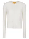 Guest In Residence Cable Shrunken Sweater In Cre Cream