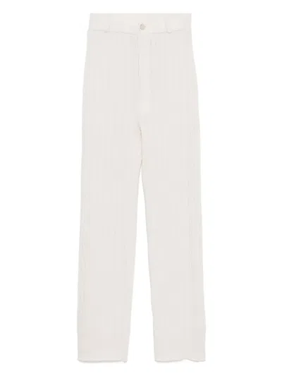 Guest In Residence Cable Straight Trousers In White