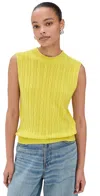 Guest In Residence Cable Vest In Cashmere Lemon In Lemon