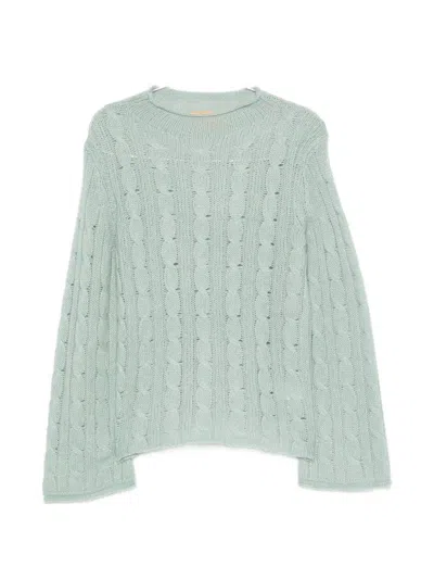 Guest In Residence Cable-knit Mock-neck Sweater In Blue
