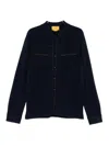 Guest In Residence Relaxed-fit Long-sleeve Cashmere Shirt With Subtle Piping In Blue