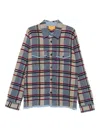 Guest In Residence Plaid Work Shirt With Structured Collar In Blue